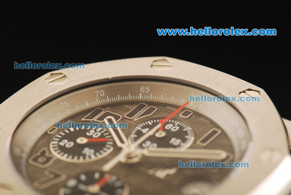 Audemars Piguet Royal Oak Offshore Grey Themes Chronograph Swiss Valjoux 7750 Automatic Movement Full Steel with Grey Dial-Run 12@Sec - Click Image to Close